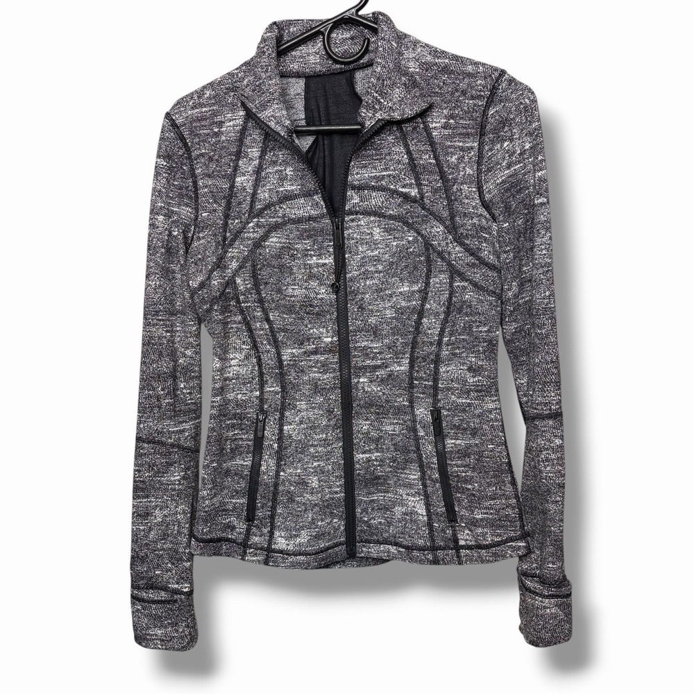 Lululemon Define Jacket Rush Jacquard‎ Black White Women's Size 6 Athleisure